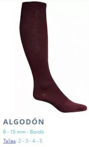 compresion 8-15 color bordo algodon